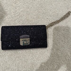 Kate Spade VGUC Evening Black Glitter Wristlet Clutch